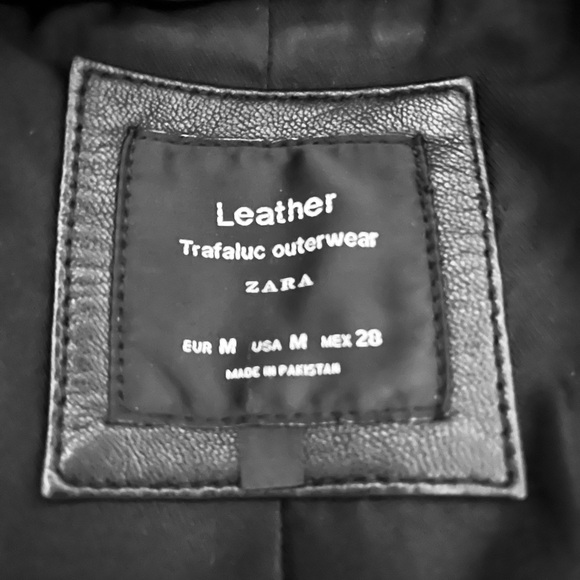Zara 100% Real Leather Motorcycle Jacket - Picture 12 of 14